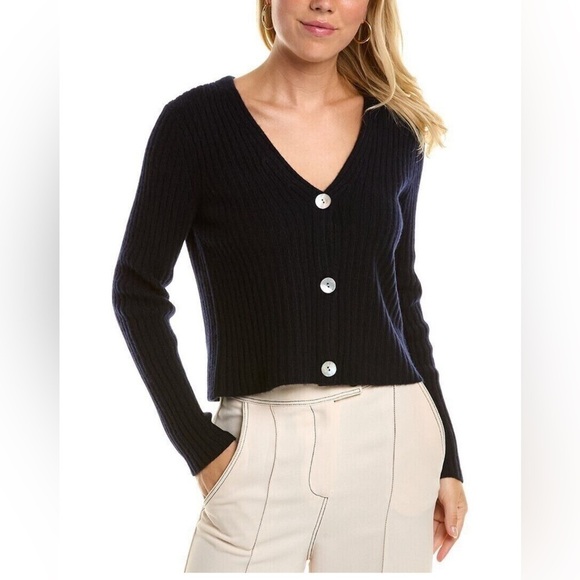 Vince Ribbed 100% Cashmere Cardigan - Picture 1 of 6